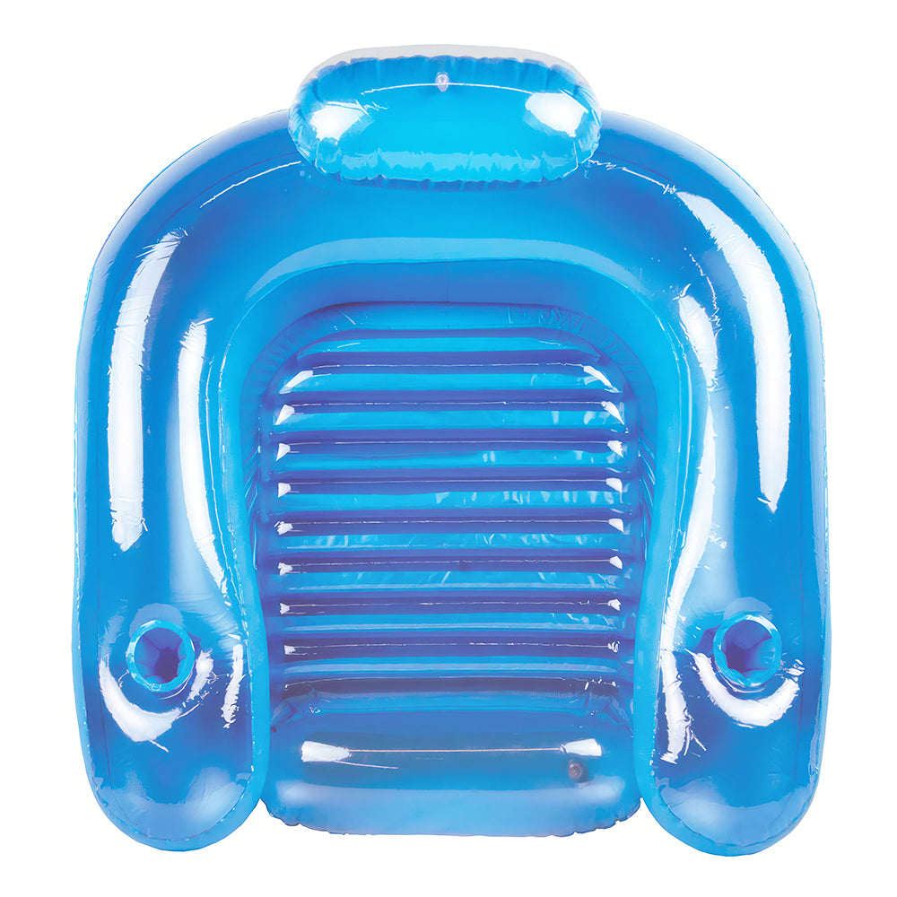 Inflatable Water Chair Pool Float with Backrest and Cup Holders